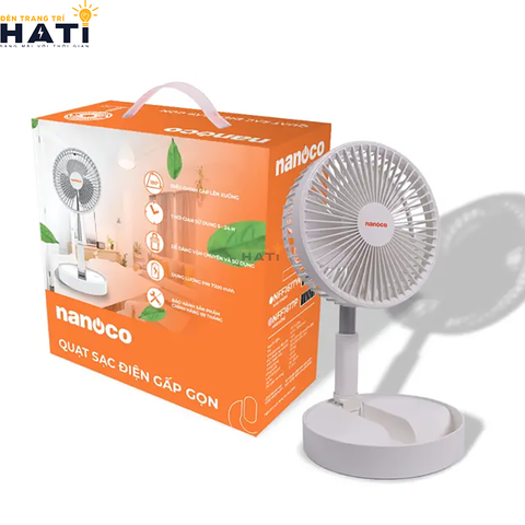 Quạt sạc Nanoco NFF1617W màu trắng