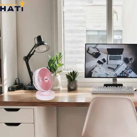 Quạt sạc Nanoco NRF6215P màu hồng