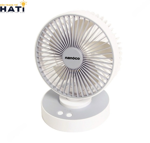 Quạt sạc Nanoco NRF6215W màu trắng