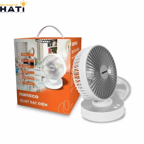 Quạt sạc Nanoco NRF6215W màu trắng