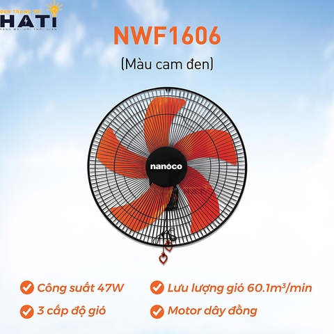 Quạt treo tường Nanoco NWF1606