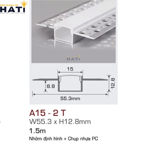 Thanh nhôm led âm viền Anfaco A15