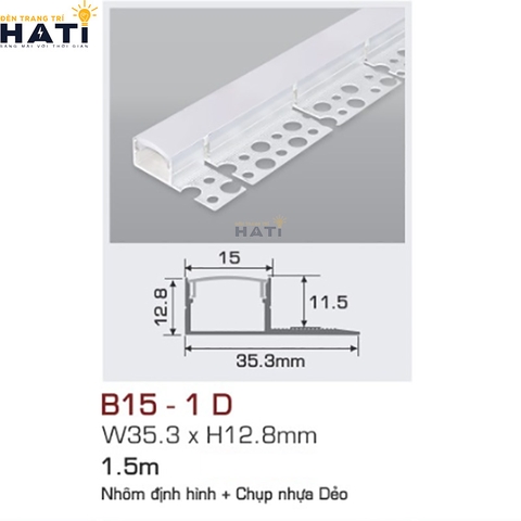 Thanh nhôm led âm viền Anfaco B15