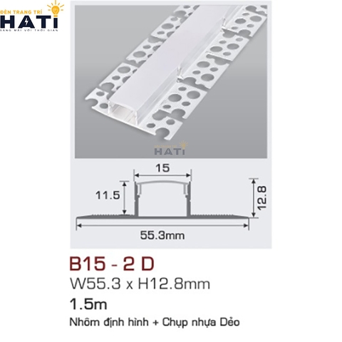 Thanh nhôm led âm viền Anfaco B15