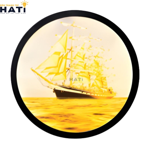 Vách tranh led con thuyền
