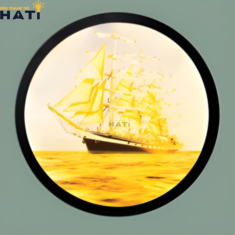 Vách tranh led con thuyền