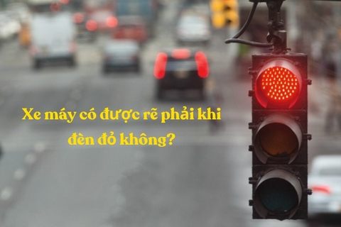 Người điều khiển xe máy có được rẽ phải khi đèn đỏ không?