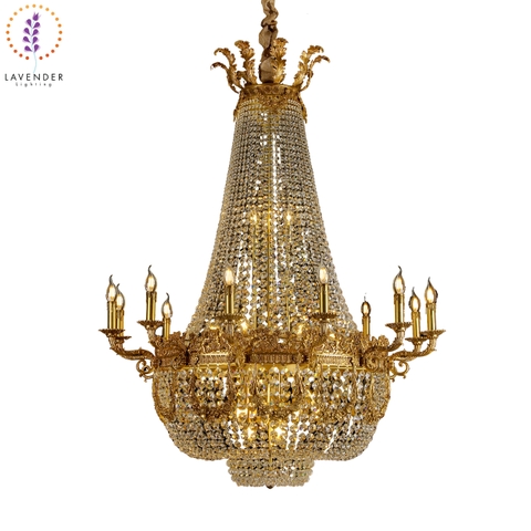 Đèn chùm đồng tân cổ điển cao cấp 30 tay nến