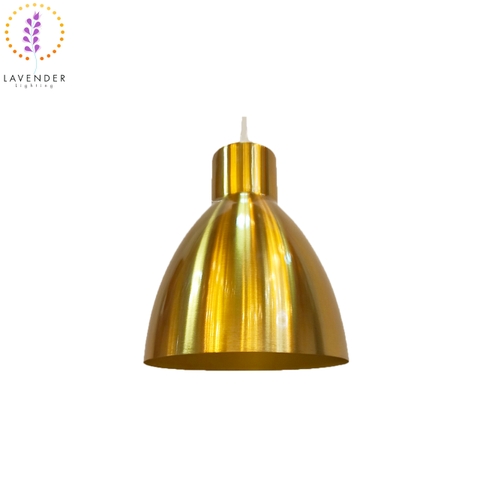 Đèn thả nửa cầu không viền chao mạ đồng