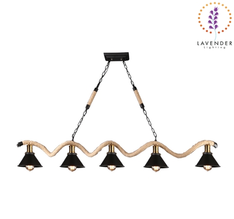 Đèn thả dây thừng vintage treo ngang TH443