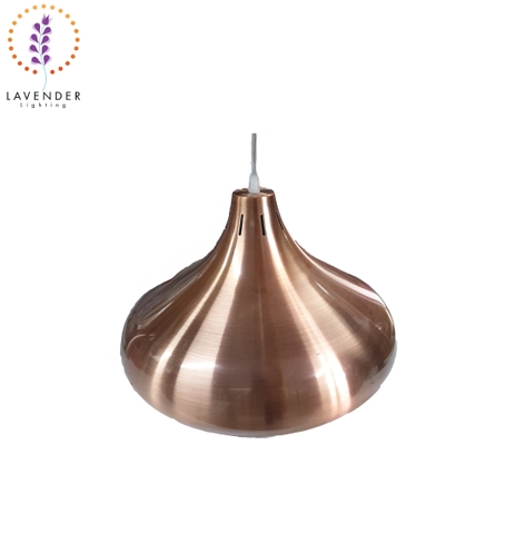 Đèn thả giọt nước tròn chao mạ đồng - TH337