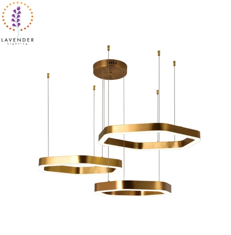 Đèn thả lục giác hiện đại kết hợp nhiều vòng