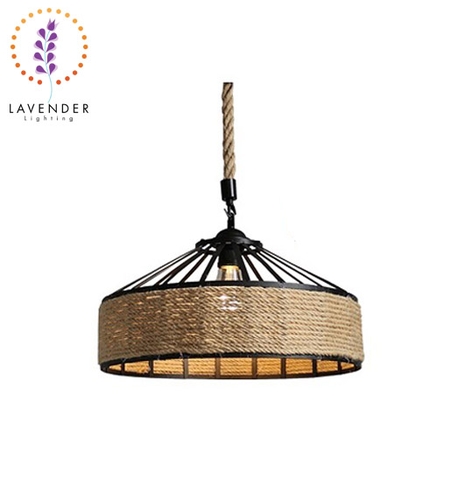 Đèn thả vintage đơn cuốn thừng