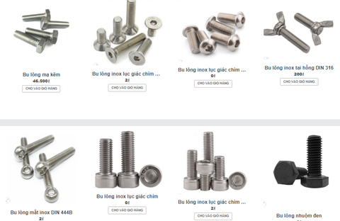 Đại lý bu lông ốc vít tại Thanh Hóa, bu lông ốc vít giá rẻ