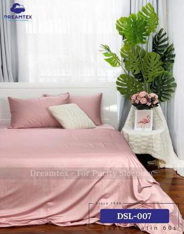 Bộ chăn ga Tencel đơn sắc Dreamtex - CHÍNH HÃNG, CAO CẤP