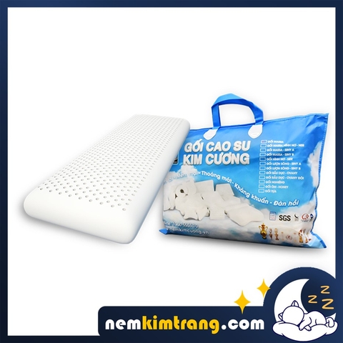 Gối ĐÔI Cao Su Thiên Nhiên Ovany Kim Cương - CHÍNH HÃNG, CAO CẤP