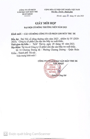 Đại hội Cổ đông thường niên năm 2023 nhiệm kì IV (2020-2025)