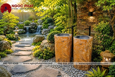 LAVABO ĐÁ BAZAN NGUYÊN KHỐI