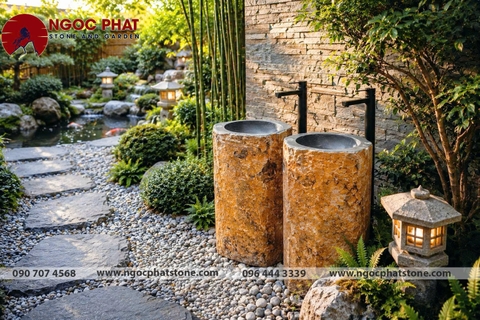 LAVABO ĐÁ BAZAN NGUYÊN KHỐI