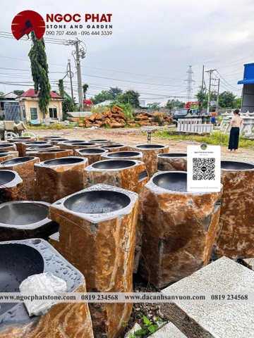 LAVABO ĐÁ BAZAN NGUYÊN KHỐI