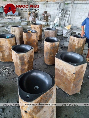 LAVABO ĐÁ BAZAN NGUYÊN KHỐI