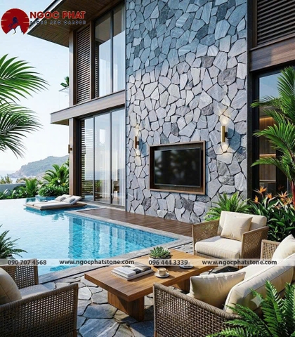 ĐÁ RỐI ĐEN SỌC DƯA TỰ NHIÊN