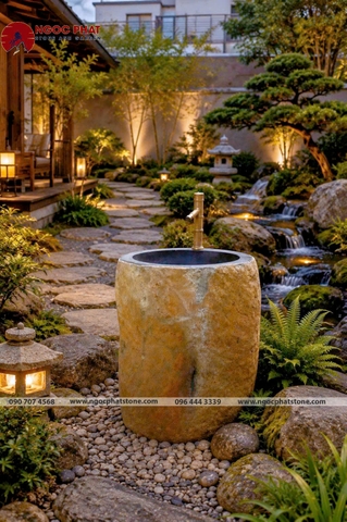 CHẬU RỬA LAVABO ĐÁ BAZAN TỰ NHIÊN NGUYÊN KHỐI
