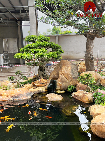 HỒ CÁ KOI SÂN VƯỜN -ĐÁ CUỘI THẠCH ANH