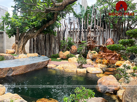 HỒ CÁ KOI SÂN VƯỜN -ĐÁ CUỘI THẠCH ANH