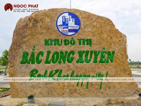 Bảng hiệu đá tự nhiên - Khu đô thị Bắc Long Xuyên