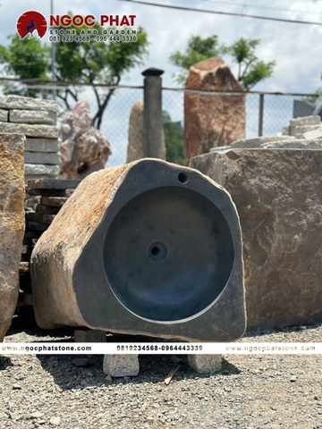 Chậu Lavabo Đá Bazan Nguyên Khối