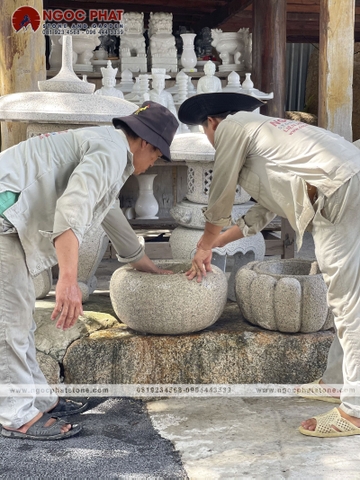 Chậu Đá Tự Nhiên Bọc Hoa