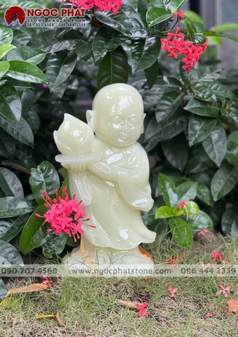 Tượng Chú Tiểu Đá Xanh Pakistan