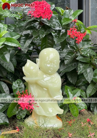 Tượng Chú Tiểu Đá Xanh Pakistan