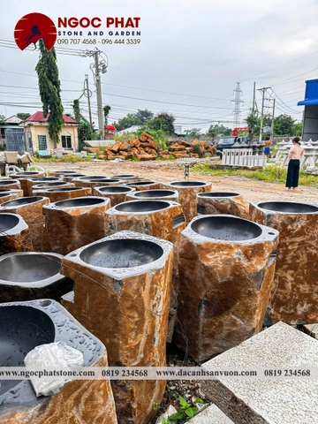 LAVABO ĐÁ BAZAN TỰ NHIÊN NGUYÊN KHỐI (HÀNG MỚI VỀ)