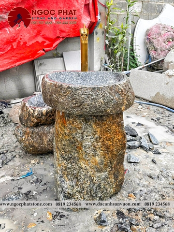 CHẬU ĐÁ LAVABO ĐÁ CUỘI VÂN MÂY