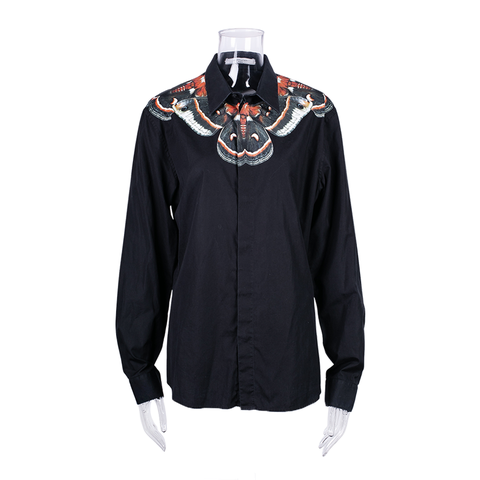 Áo Sơ Mi Givenchy Màu Đen Họa Tiết Con Bướm