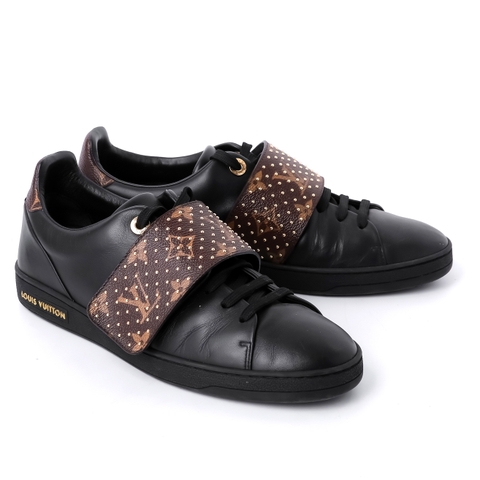 Sneaker Louis Vuitton Frontrow 39 Màu Đen Quai Nâu Họa Tiết Monogram Khóa Vàng