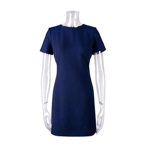 Váy Chloé Màu Xanh Navy Cổ Tròn Cộc Tay