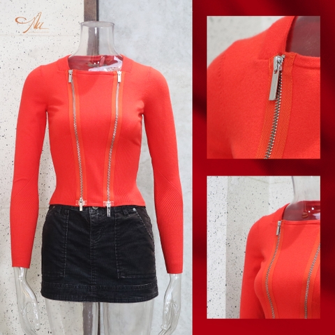 Áo len Karen Millen cam 2 zippy shw, dài tay, bo gấu