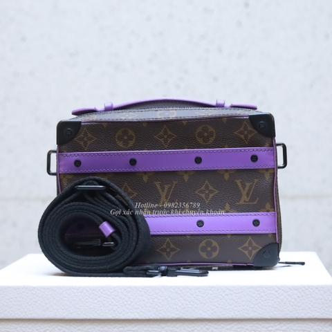 Túi LV Trunk hoạ tiết mono pha tím khoá đen