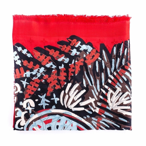 Khăn Louis Vuitton Màu Đỏ Họa Tiết Monogram