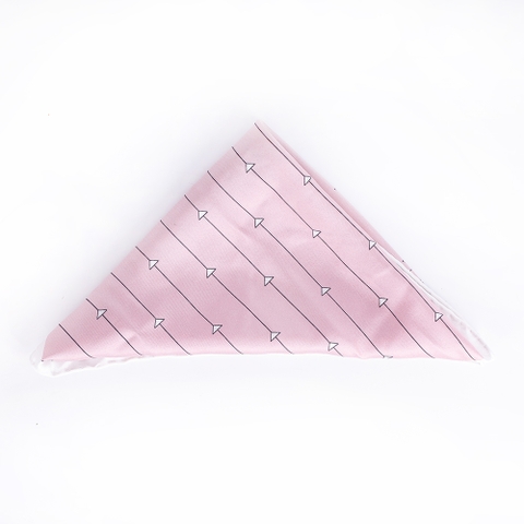Khăn Prada Màu Hồng Họa Tiết Tam Giác Viền Trắng
