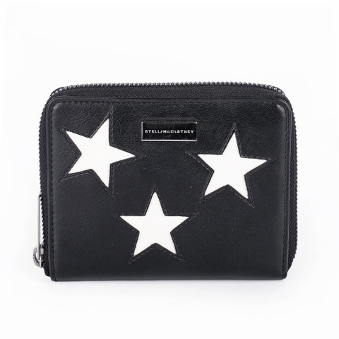 Ví Stella McCartney Màu Đen Họa Tiết Ngôi Sao Khóa Trắng