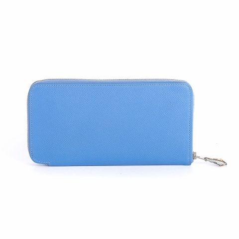 Ví Hermès Epsom Màu Xanh Da Trời Khóa Trắng