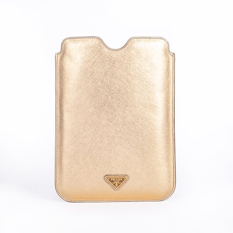 Vỏ Ipad Prada Metalic Màu Vàng Khóa Vàng