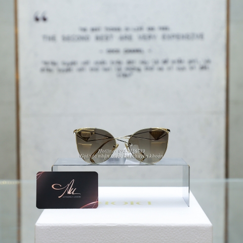 KG-Kính Prada mắt trà viền logo trắng