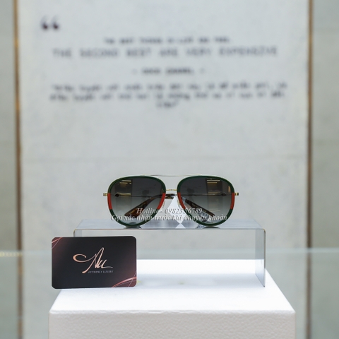 Kính Gucci mắt chuồn xanh kẻ đỏ