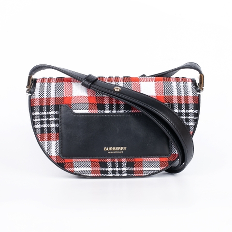 Túi Burberry Mini Olympia Tartan Màu Đỏ Khóa Vàng