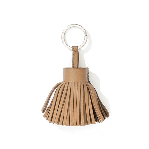 Charm Hermès Tassel Swift Màu Nâu Khóa Trắng